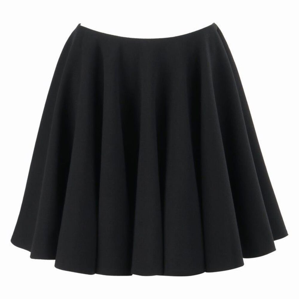 ALEXANDER McQUEEN A/W 2012 Black Wool Silk Above-The-Knee Full Circle Skirt 46